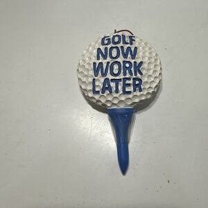 Golf Now Work Later Christmas Ornament
